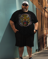 Ensemble de t-shirt grande taille pour hommes avec grand logo de l'université d'État de Grambling, costume de style sportif pour hommes